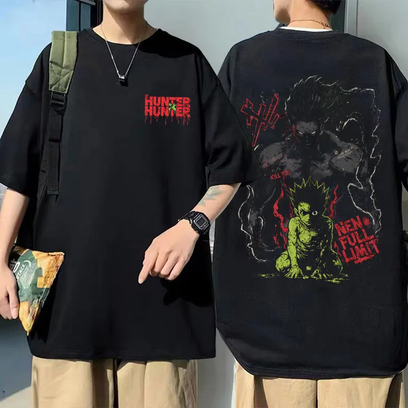 

Anime Hunter X Hunter Gon Freecss Merch T-shirt Men Women High Quality Soft Cotton T Shirts Male 90s Manga Vintage Streetwear