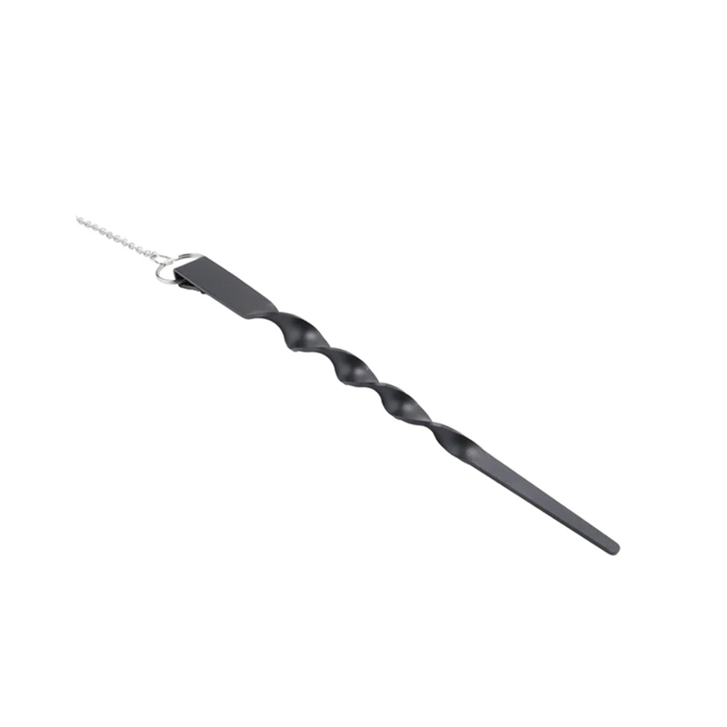 3Mm Thk, 13 Inches Rain Chain Anchoring Stake Including 17 Inches Long-Chain Black Powder-Coated Iron