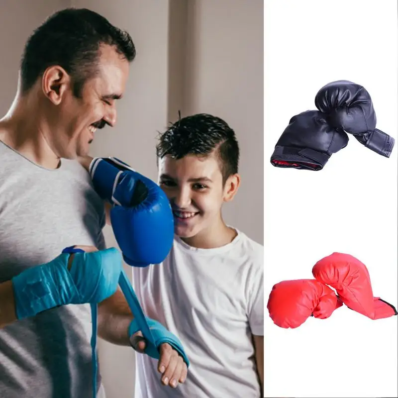 

2pcs Boxing Training Mitts PU Leather Kickboxing Protective Gloves Waterproof Handheld Kids Punching Glove Muay Thai Competition