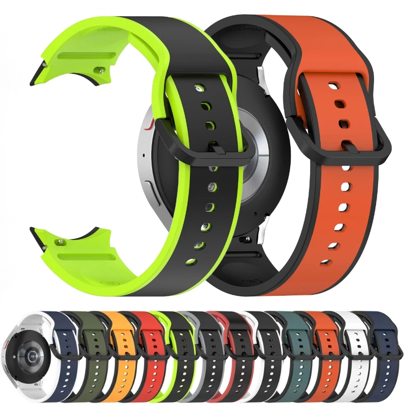 No Gap Silicone Strap for Samsung Galaxy Watch 6/5/4/5 Pro 40mm 44mm 45mm Sports Bracelet Band Watch 6 4 Classic 47mm 46mm Belt