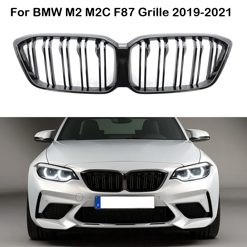 

Gloss Black M2 ABS Front Bumper Kidney Grilles For BMW M2 Competition Coupe M2C F87 Replacement Grille 2019-2021 51138073540