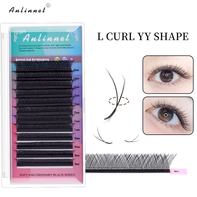 YY type eyelashes professionally graded fake eyelashes 12 rows of hand woven makeup mink eyelashes extending personal eyelashes