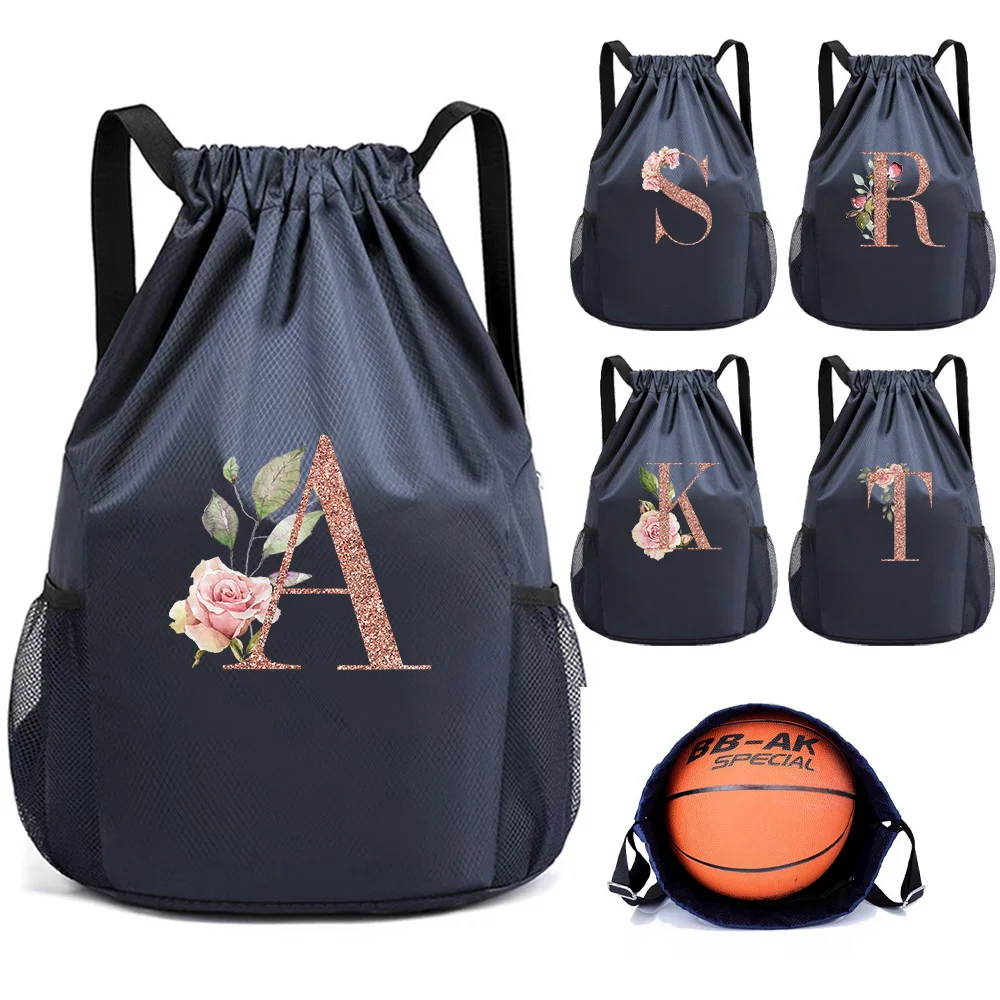 

A-Z letter series drawstring backpack, sports and fitness bag