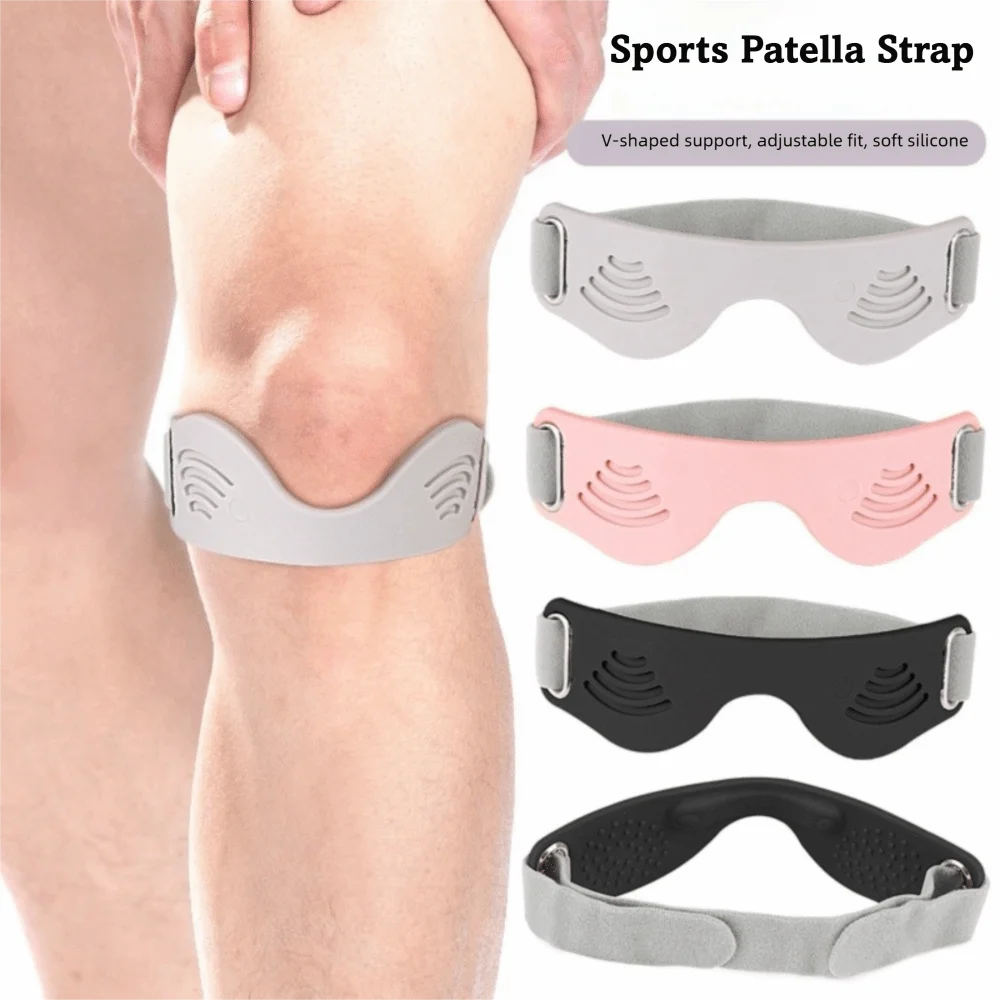 1 Pair Adjustable Patella Knee Brace Silicone Comfort Patellar Tendon Support Strap Highly Elastic Knee Support Protector - view 2