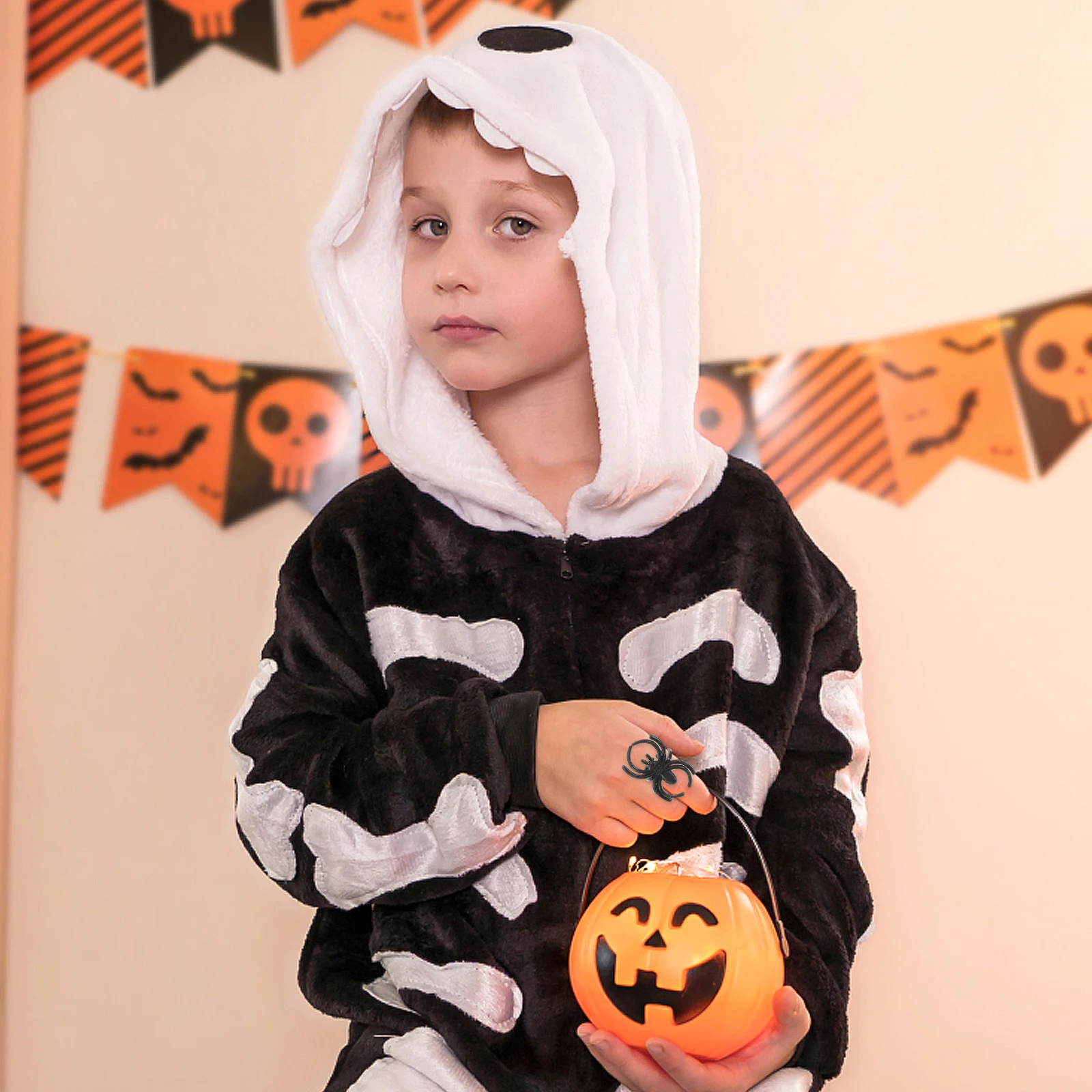 

3pcs 3 PCS Creepy Plastic Spider Ring on Halloween Ghost Birthday Decorations Spiders Rings Black