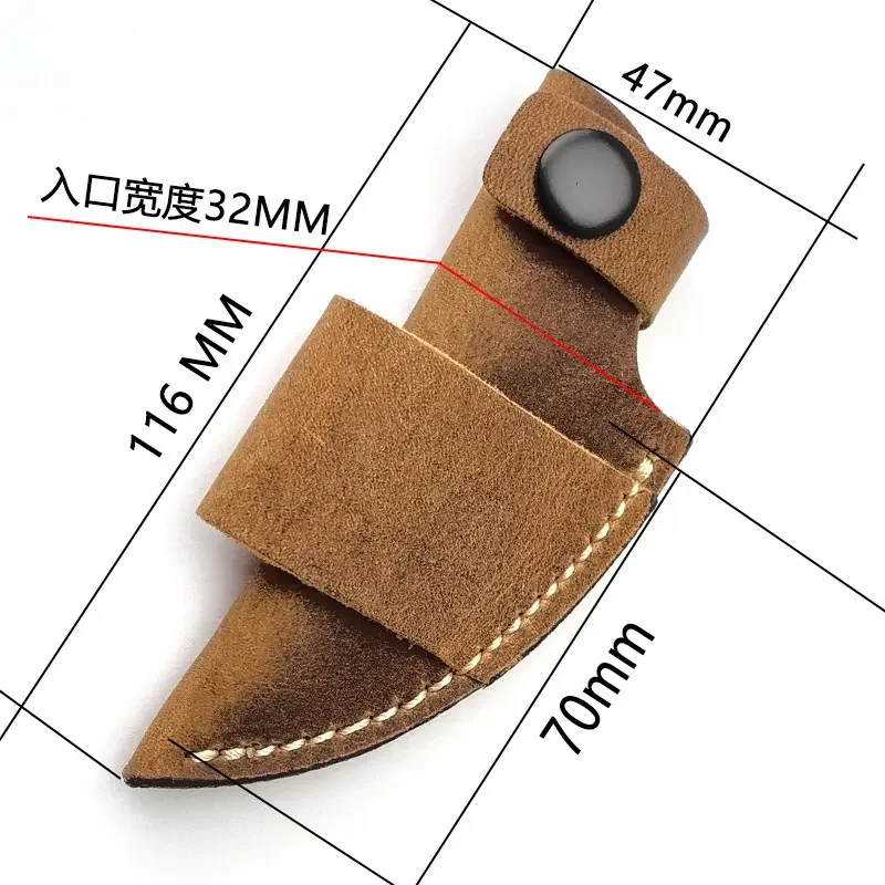 Small Knife Leather Sheath, Tool Replacement, Leather Hand-sewn Retro Leather Sheath, for 32mm Width Knife, Carry Belt Loop view 6