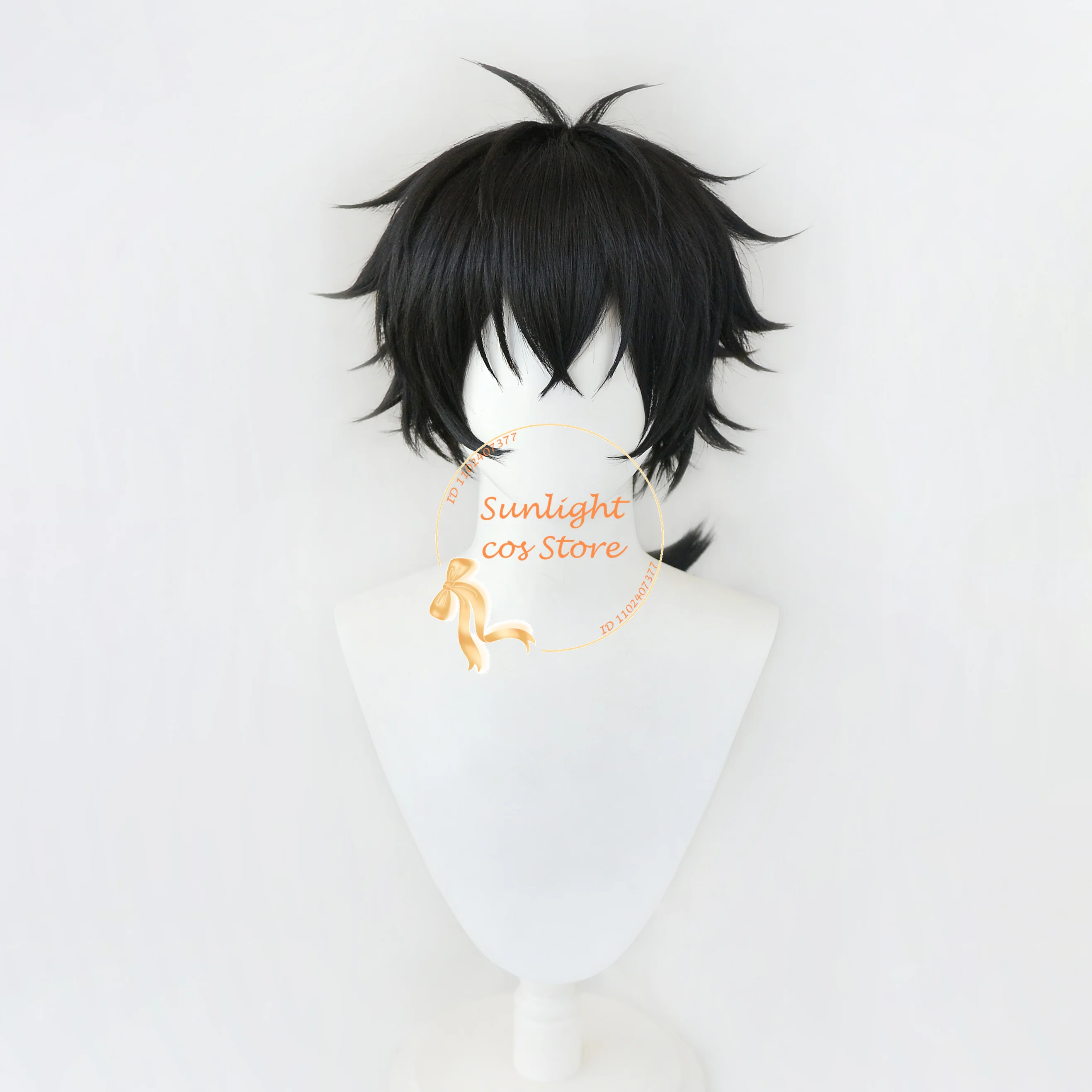 Anime Togame Jo Cosplay Wig Black Wigs Heat Resistant Synthetic Hair Halloween Party Wig + Wig Cap