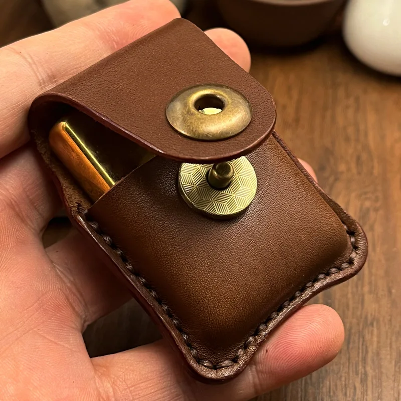 A02 Zorro Lighter Leather Case Vegetable Tanned Leather First Layer Cowhide Retro Style Wearable Belt Men's Leather Case Gift