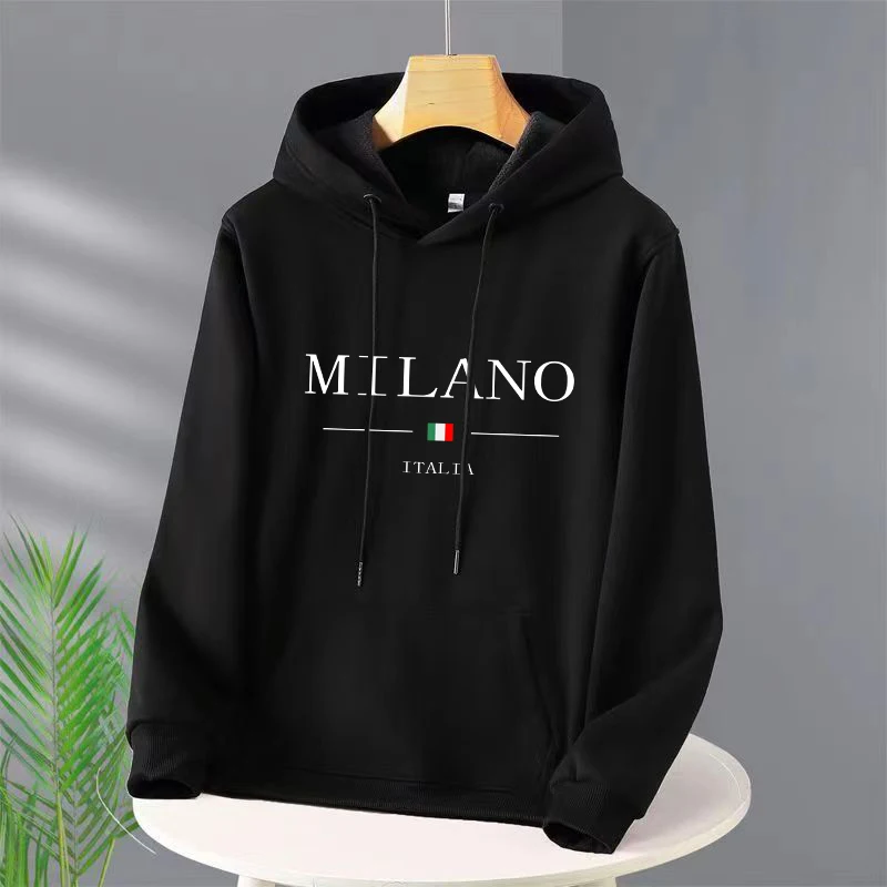 Luxury Brand Milan Fashion Hoodies Long Sleeve Pullover Hooded Sweatshirts Unisex Print Hoodies Casual Streetwear Men\'s clothing