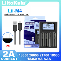 LiitoKala Lii-M4 Lii-M4S 5V EU AU UK US Plug Battery Charger For 3.7V 18650 26650 21700 14500 18350 17500 1.2V AA AAA A C