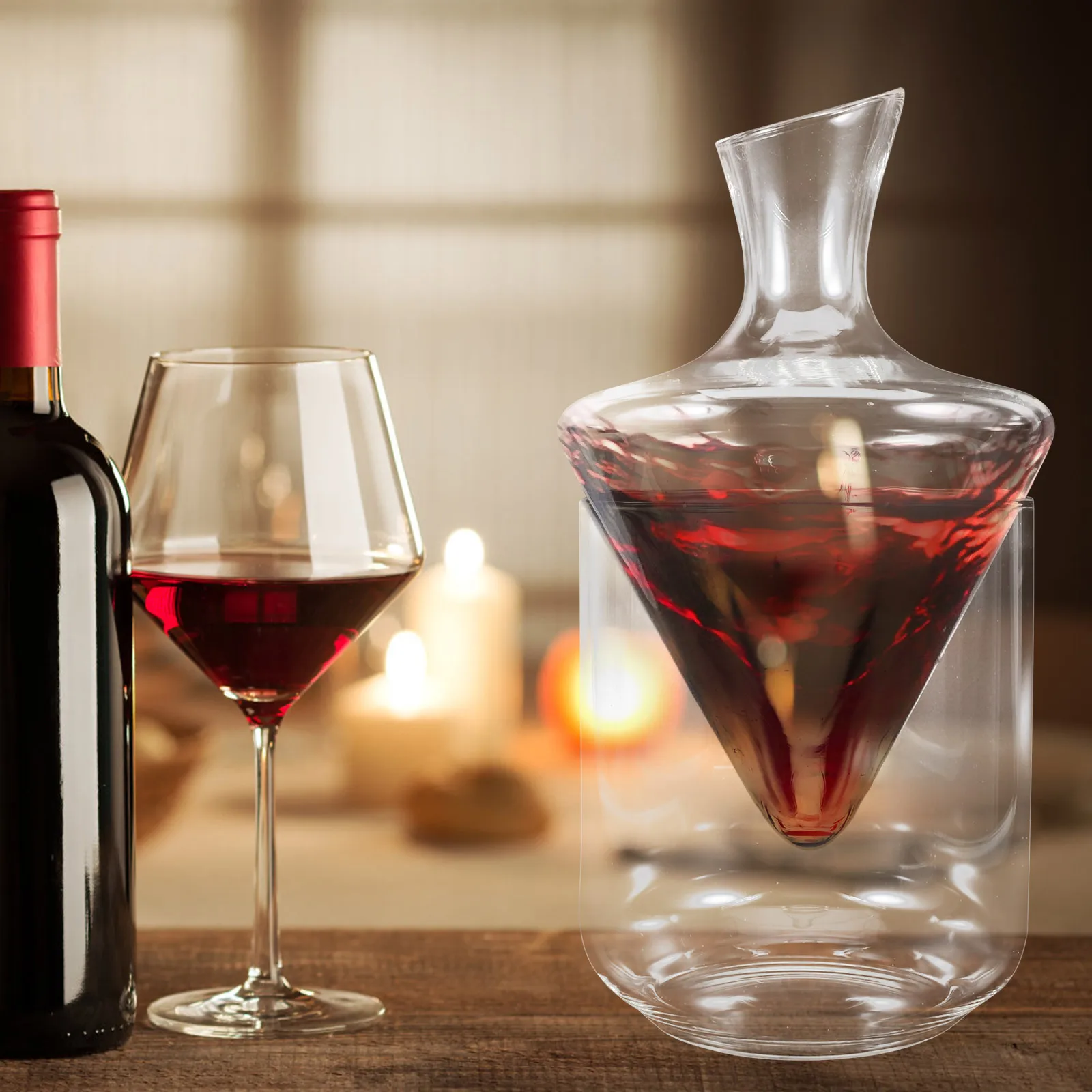 

1Pcs Wine Decanter Set Transparent Glass Oblique Red Wine Dispenser for Vodka Whiskey Bar Decor Gift Classic Decanter
