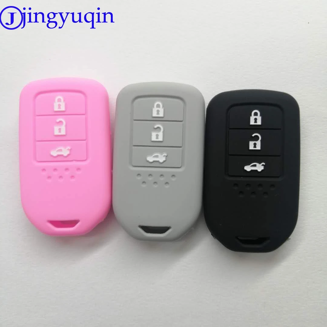 jingyuqin 3B Car Key Case Cover Silicone for Honda Accord 9 Crider City 2015 2016 HRV CRV Vezel Spirior Odyssey Civic Fit Jade