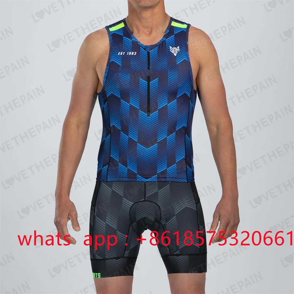 Triathlon Sleeveless Men\'s Cycling Skinsuit Sportswear Ropa Ciclismo Outdoor Bicycle Cycling Clothing 2023 Summer New Jumpsuit