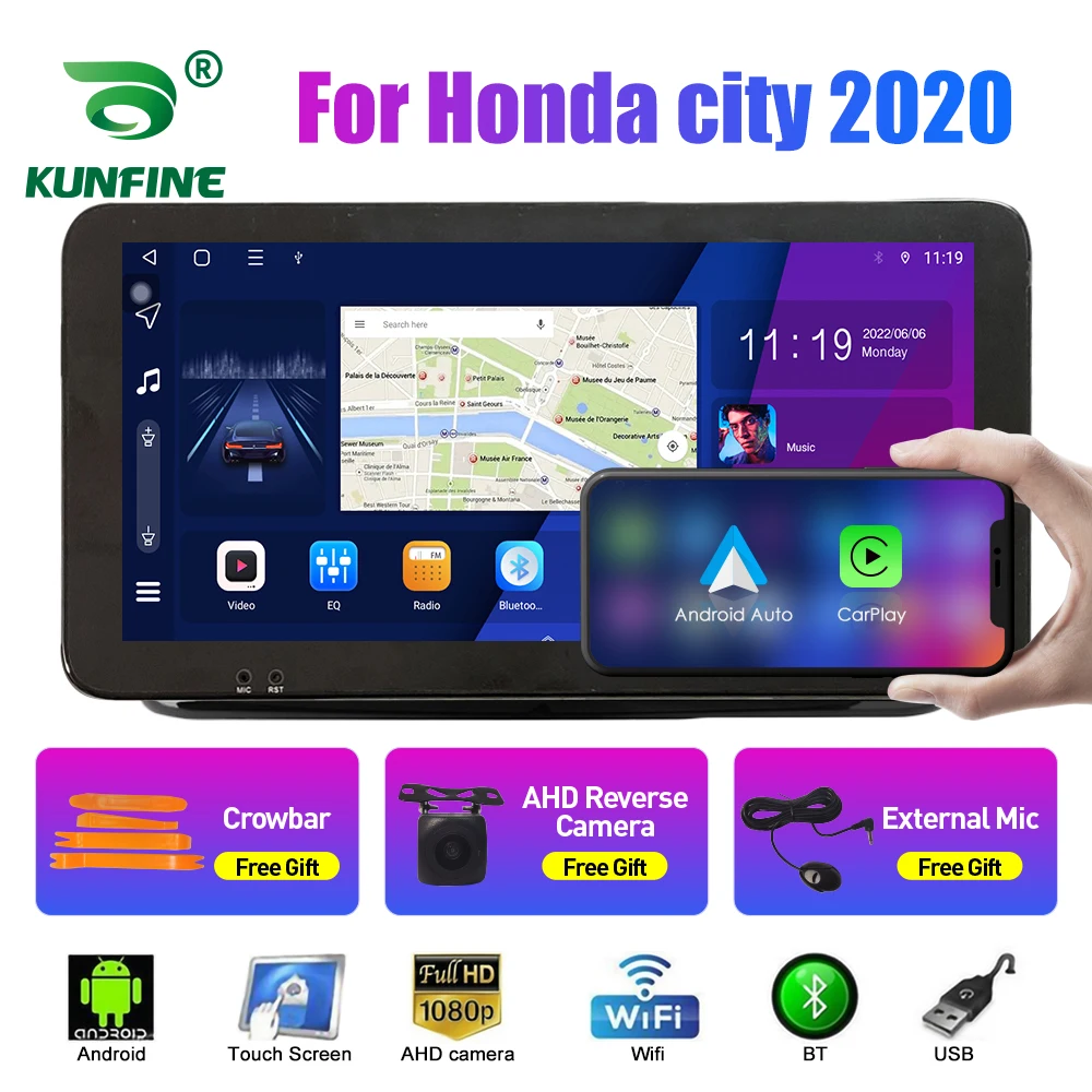 

Автомобильный радиоприемник 10,33 дюймов для Honda city 2020 2Din Android Восьмиядерный автомобильный стерео DVD GPS навигатор плеер QLED экран Carplay