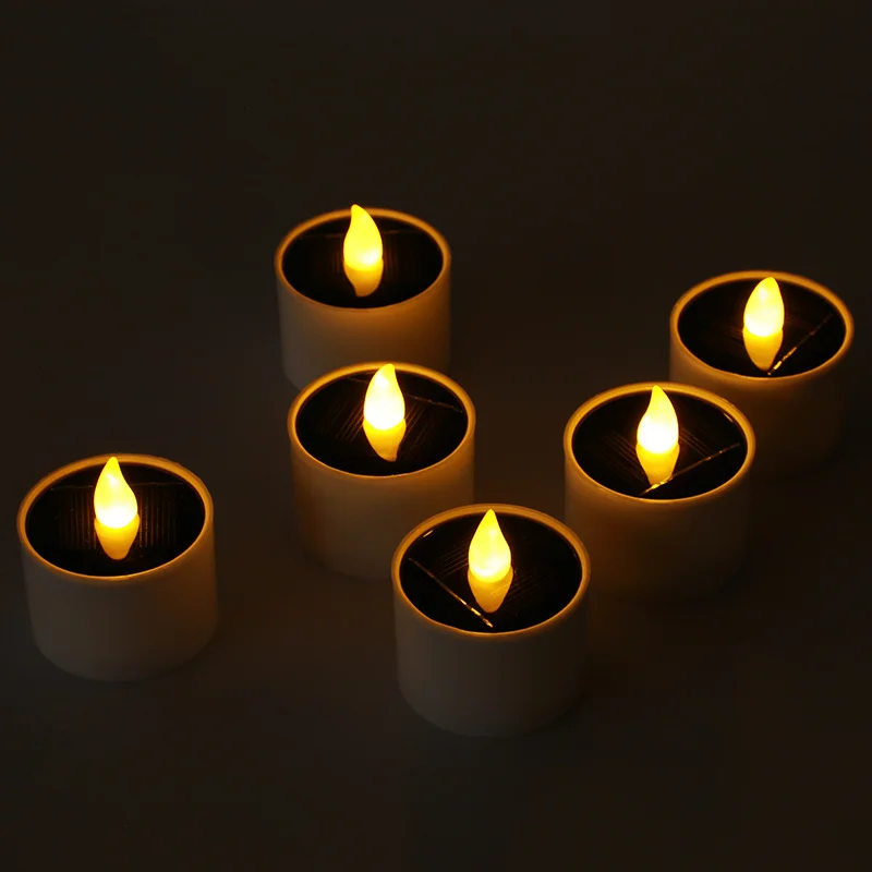 1 peça velas de led à prova d'água energia solar sem chama velas decorativas para casa decoração de jardim ao ar livre velas de led