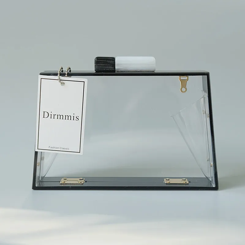 Neue Trendige Mode Damenhandtasche Transparente Solide Acryl-Pailletten Hochzeit Party Abendtasche Luxus Box-Clutch Geldbörse – Detail 12