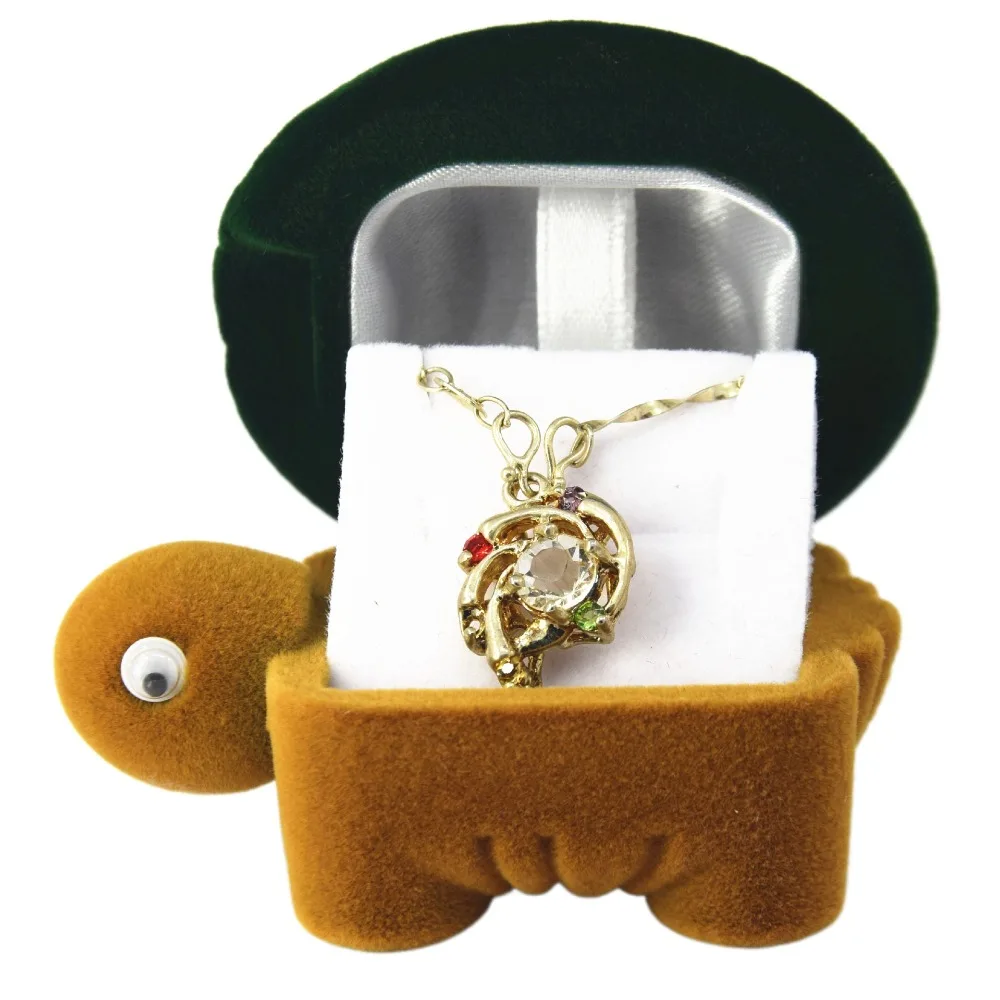 

Cute Velvet Creative Ring Case Swan Mermaid Earrings Trinket Case Flower Turtle Jewelry Packaging Holder Women