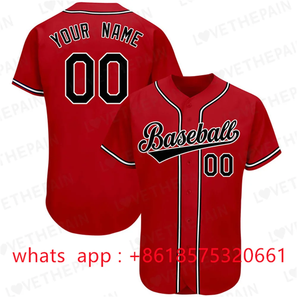 

Baseball Jersey Customizable Team Shirt Print Personal Name Number Stripe Hip Hop Sportswear Baseball T-shirt Men/Women/Kids