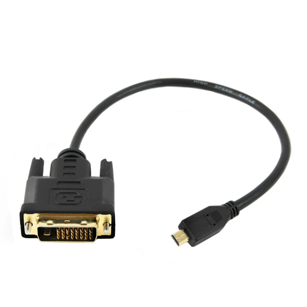 1M 1.8m Micro HDTV Micro HDMI HD do DVI DVI-D 24 + 1 24 + 5 Adapter DVI kable 3D 1080p do Monitor z tunerem TV LCD DVD HDTV XBOX PS3