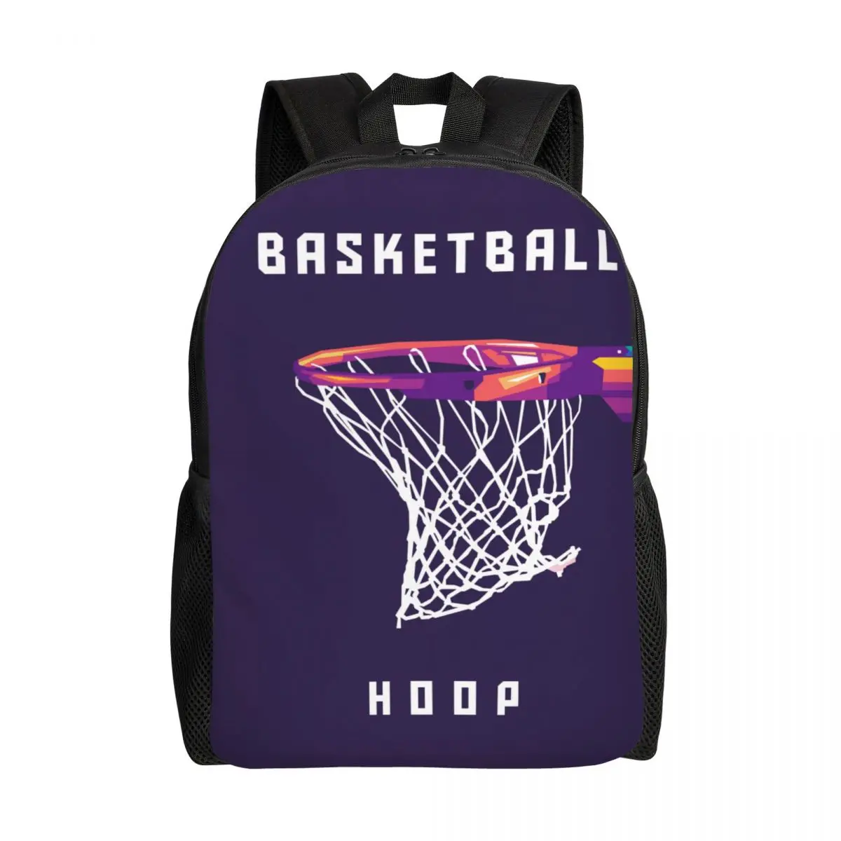 Custom Basketball Hoop Popart Backpack for Men Women School College Students Bookbag Fits 15 Inch Laptop Player Sports Gift Bags