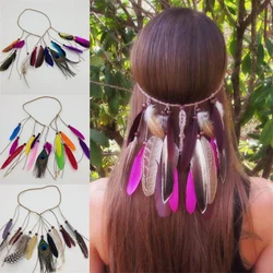 Bohemian hair accessories, hair rope, fashionable personality, hippie ethnic style, feather tassel headband, hair accessories