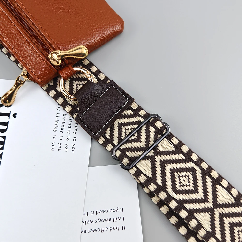 Adjustable Mobile Phone Strap With Zippered Wallet Anti-lost Crossbody Cell Phone Lanyard Card Gasket For Women Bag Accessories