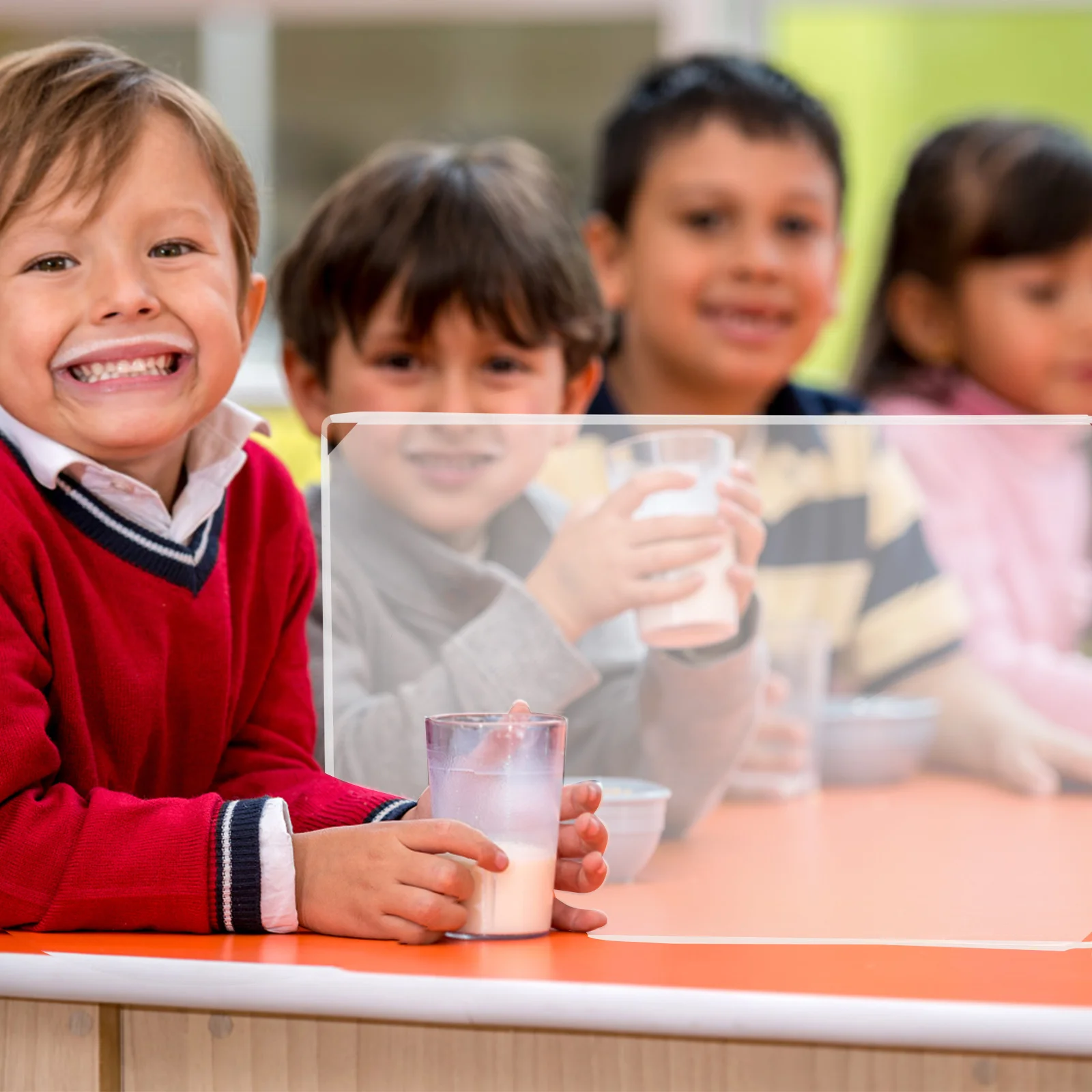 مجموعة واحدة من مقسم مكتب درع الخصوصية خفيف الوزن وواضح لطاولة الاستقبال في مكاتب الطلاب #4