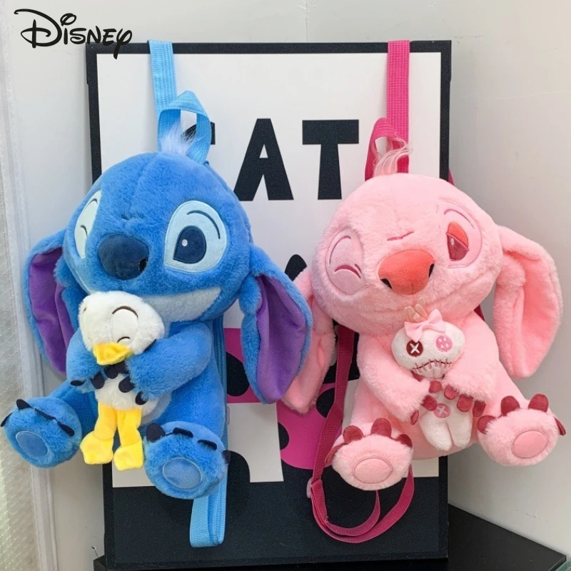 

Disney Stitch 2025 New Women's Plush Backpack Fashion High Quality Girl Mini Storage Backpack Cartoon Cute 3D Doll Backpack