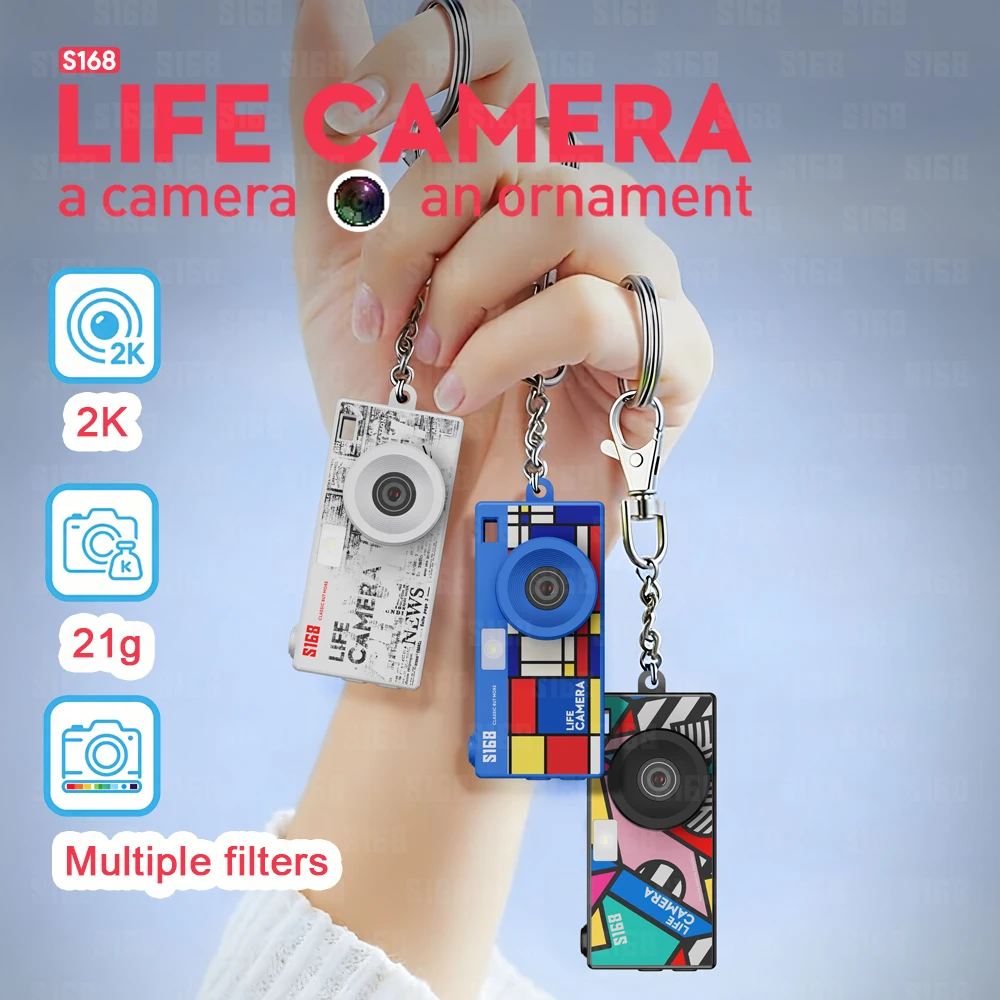 S168 Mini Life Camera 48MP 2K Pocket Camera 1.47'' IPS Display