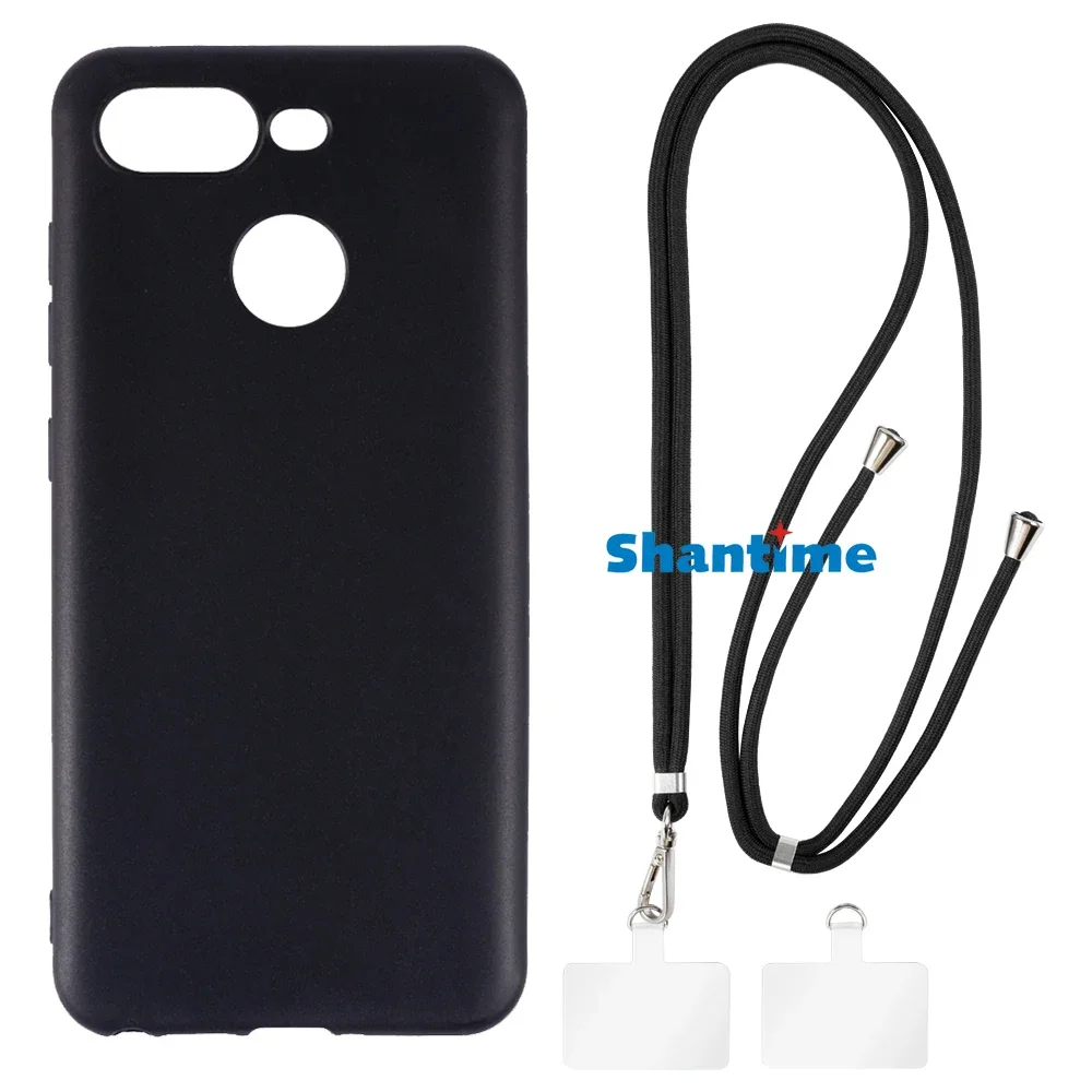 Suitable for Gionee S11 Case + Ajustable Neck/Crossbody Lanyards and Spacers, Silicone TPU Cover with Soft