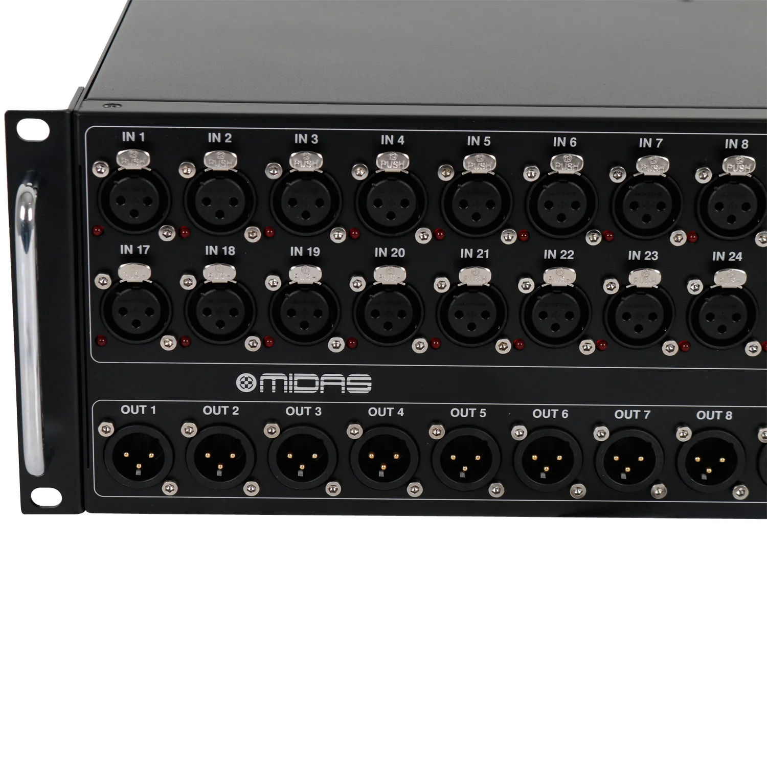 Midas DL32 Digital Snake 32-input / 16-output Stage Box with 32 Preamplifiers, Ultranet Ethernet and ADAT Digital Connectivity