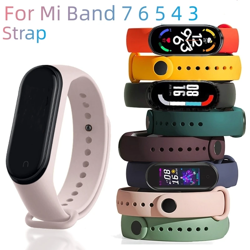 Strap for Mi Band 7 6 5 4 3 Bracelet Xiaomi Mi Band 5 4 Strap Silicone Sport Watchband for Wristband 7 6 3 Replacement Wristband