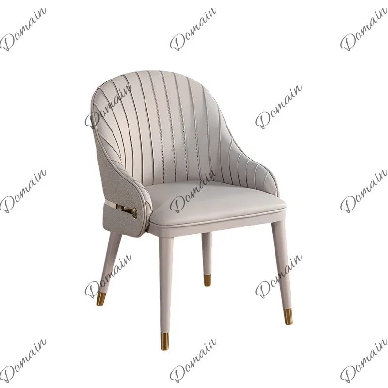 BJ Luxury Faux Leather Dining Chair For Home Bedroom Makeup Vanity Chair Designer Creative Office Meeting Chair