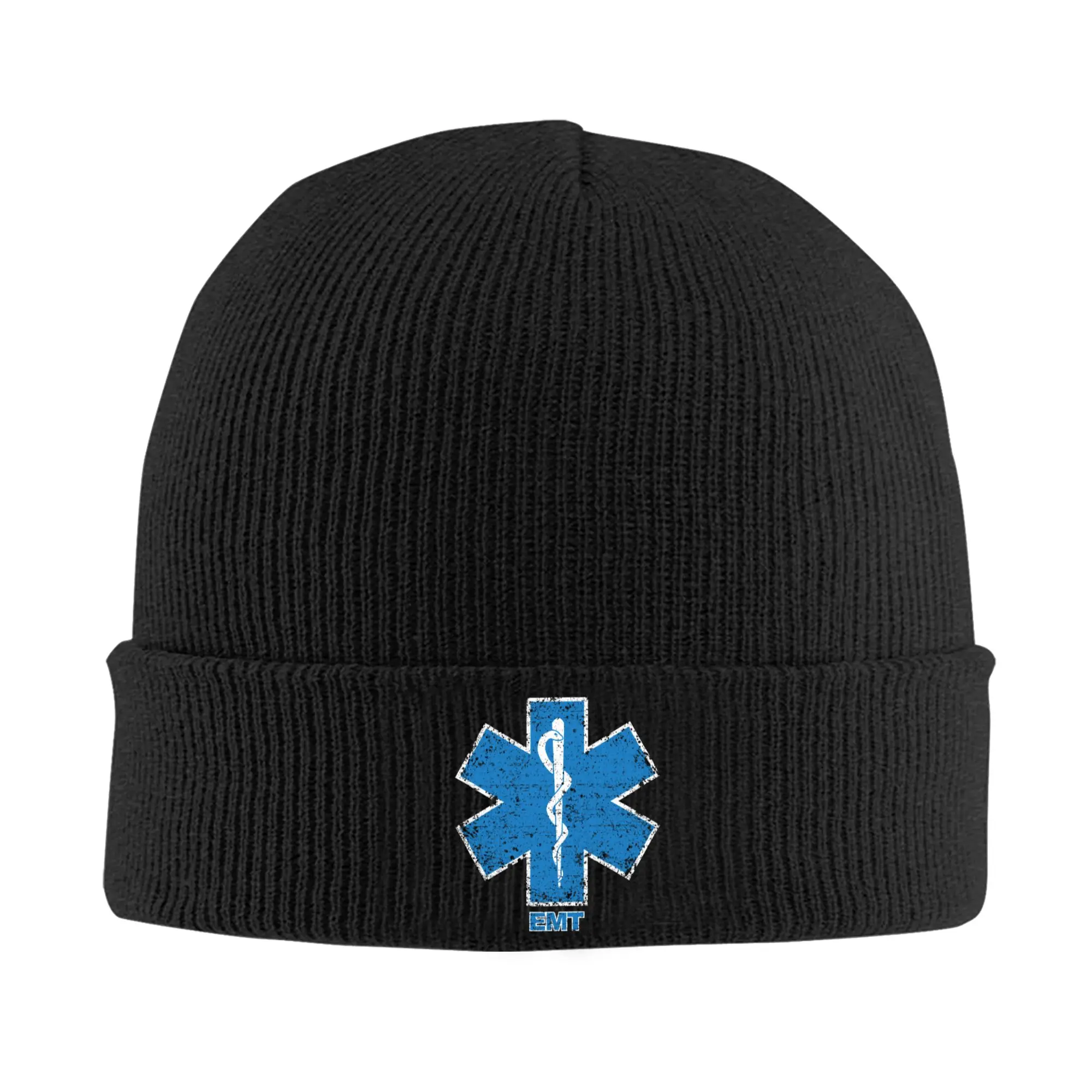 Star Of Life Beanie Cap Winter Warm Bonnet Homme Knitting Hat Hip Hop Outdoor Ski Emergency Services Skullies Beanies Hats