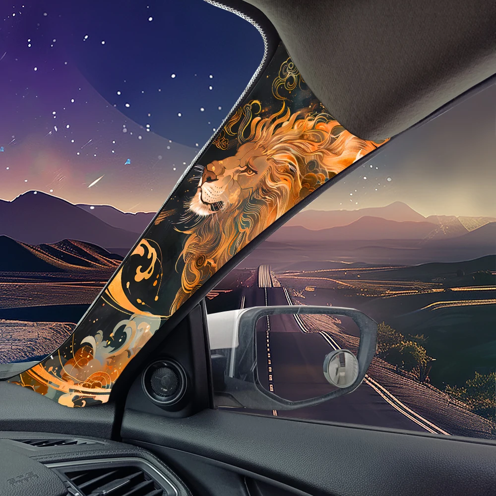 Twelve Constellation Pattern Car Interior Stickers Car AB Pillar Stickers Starlight Theme Car Interior Renovation Enhancement