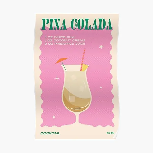 

The Cocktail Pina Colada Poster Picture Wall Funny Painting Decor Decoration Home Art Room Mural Print Modern Vintage No Frame