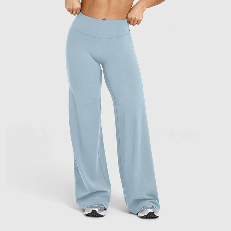 

Women's Mid-Waist Outdoor Wear Fitness Lifting Leggings Ultra Soft Butter Fabric Gym Naked Feel Pilates Straight-Leg Pants