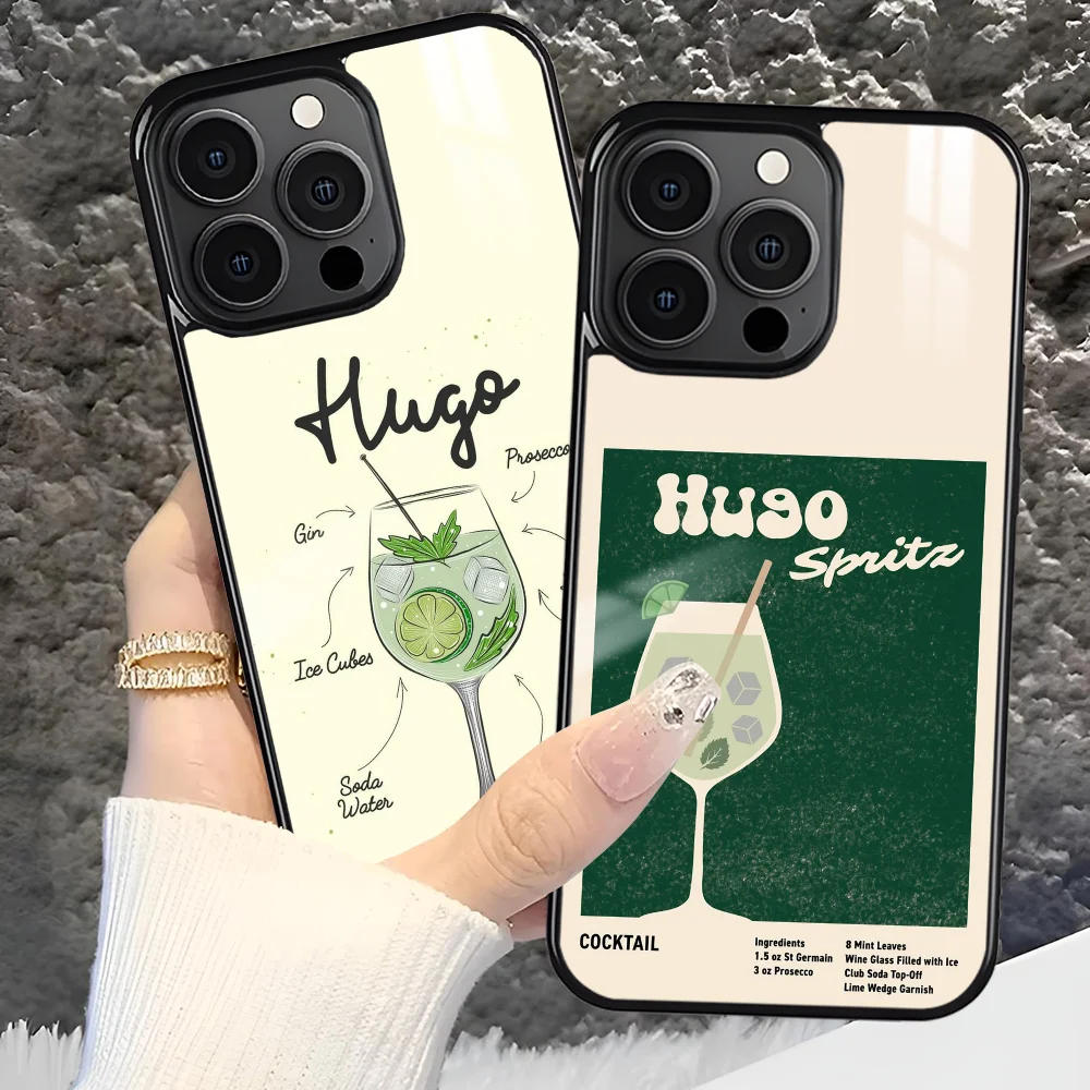 

Hugo Spritz Cocktail Phone Case For iPhone 16 15 14 13 12 11 Pro Xs Max Mini Plus Antislip Shockproof Hard Funda