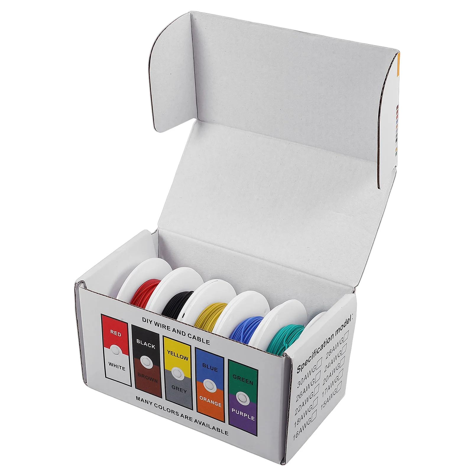 

5 Rolls Boxed Silicone Wire 30AWG Resistant Electric Cable Red Black Yellow Blue Green 20m per Roll DIY Projects Home