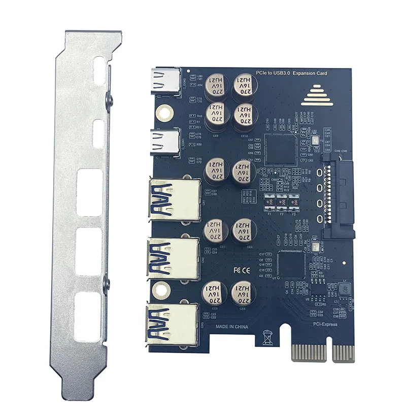 Scheda PCIe a USB 3.2 Gen 1 5Gbps 3 USB Tipo A 2 USB Tipo C Scheda di espansione PCI Express a 5 porte per sistema operativo Windows Linux per PC desktop