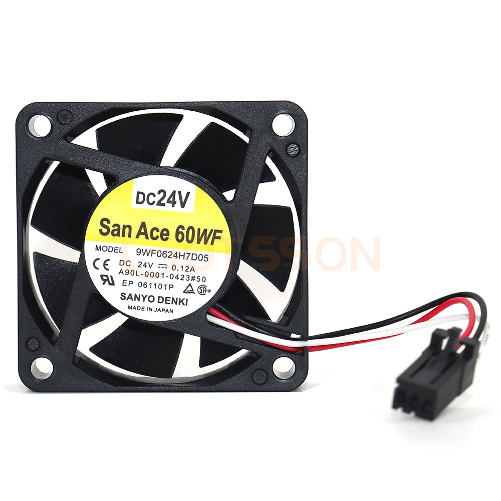 

For SANYO New 9WF0624H7D05 A90L-0001-0423#50 6015 DC 24V 60mm cooling fan for 60*60*15mm