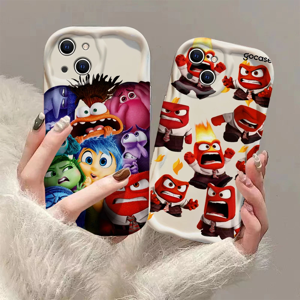 Anime Inside Out 2 3D Wave Case For Samsung A73 A72 A71 A55 A54 A53 A35 A34 A33 A25 A24 A23 A15 A14 A13 A05 A04 A03 4G 5G Cover