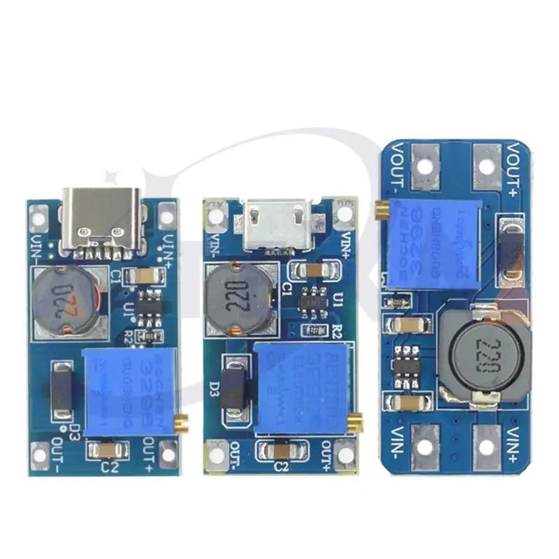 TYPE-C/MICRO MT3608 DC-DC Step Up Converter Booster Power Supply Module Boost Step-up Board MAX output 28V 2A