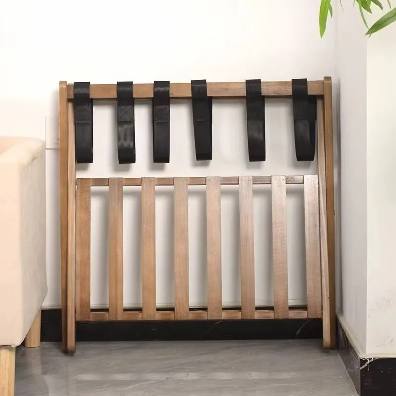 Foldable Bamboo Luggage Rack for Hotel Guesthouse Bedroom and Home Use Standing Type Storage Rack  Wooden  Racks