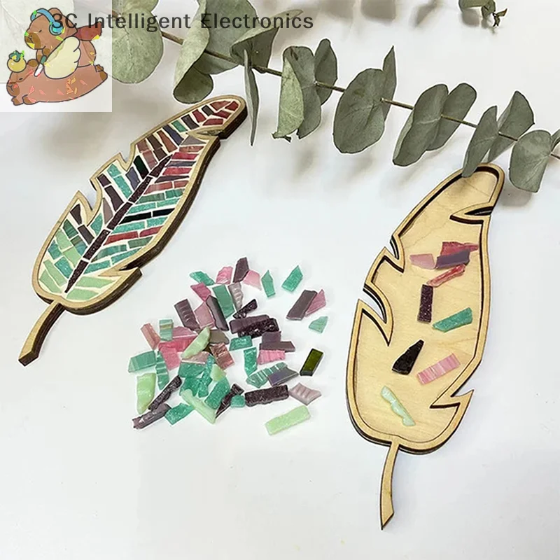 Creative DIY Stained Glass Craft Mosaic Kit Bright Feather DIY Mosaic Kit Handmade Crafts Lovers For Adults/Kids