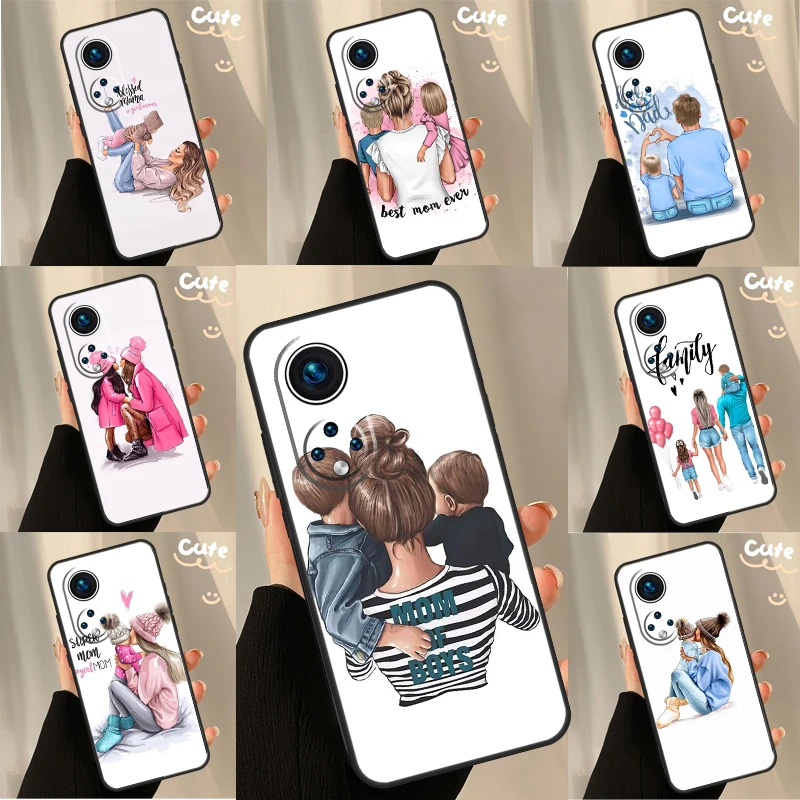 Funda para bebé, mamá, hija, niña, hijo, papá, para Honor X8b X9a X9b X9c X8a X8 X9 50 70 90 Lite Honor 200 Pro Magic 7 5 6 Lite
