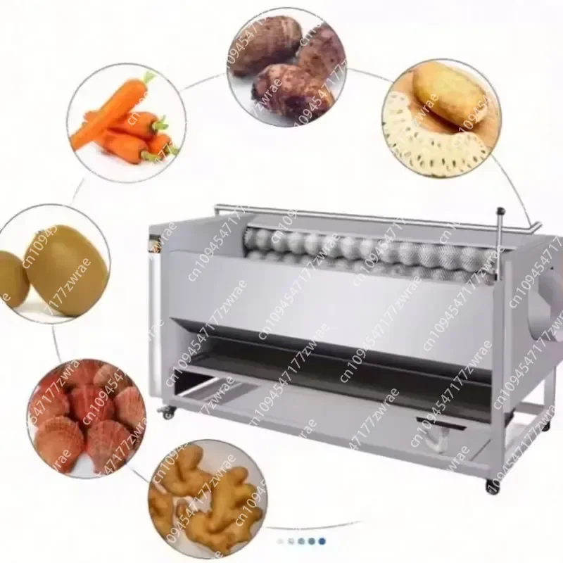 Automatic Commercial Fruit Vegetable Cassava Peel Small Ginger Sweet Small Potato Brush Wash Carrot Potato Washing Machine
