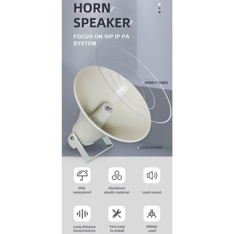 Professional all-aluminum alloy speaker 100V 70V weatherproof amplification system music speaker, suitable for schools,