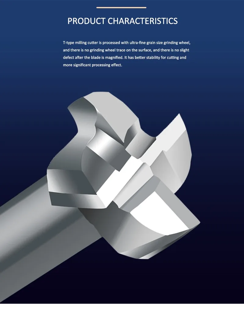 SHAZAM Tungsten 8,0 mm 10,0 mm Stahl-Fräser 4-Kantiger T-Typ-Schlitzfräser für Aluminiumbeschichtung Hartmetall-Fräser – Detail 4