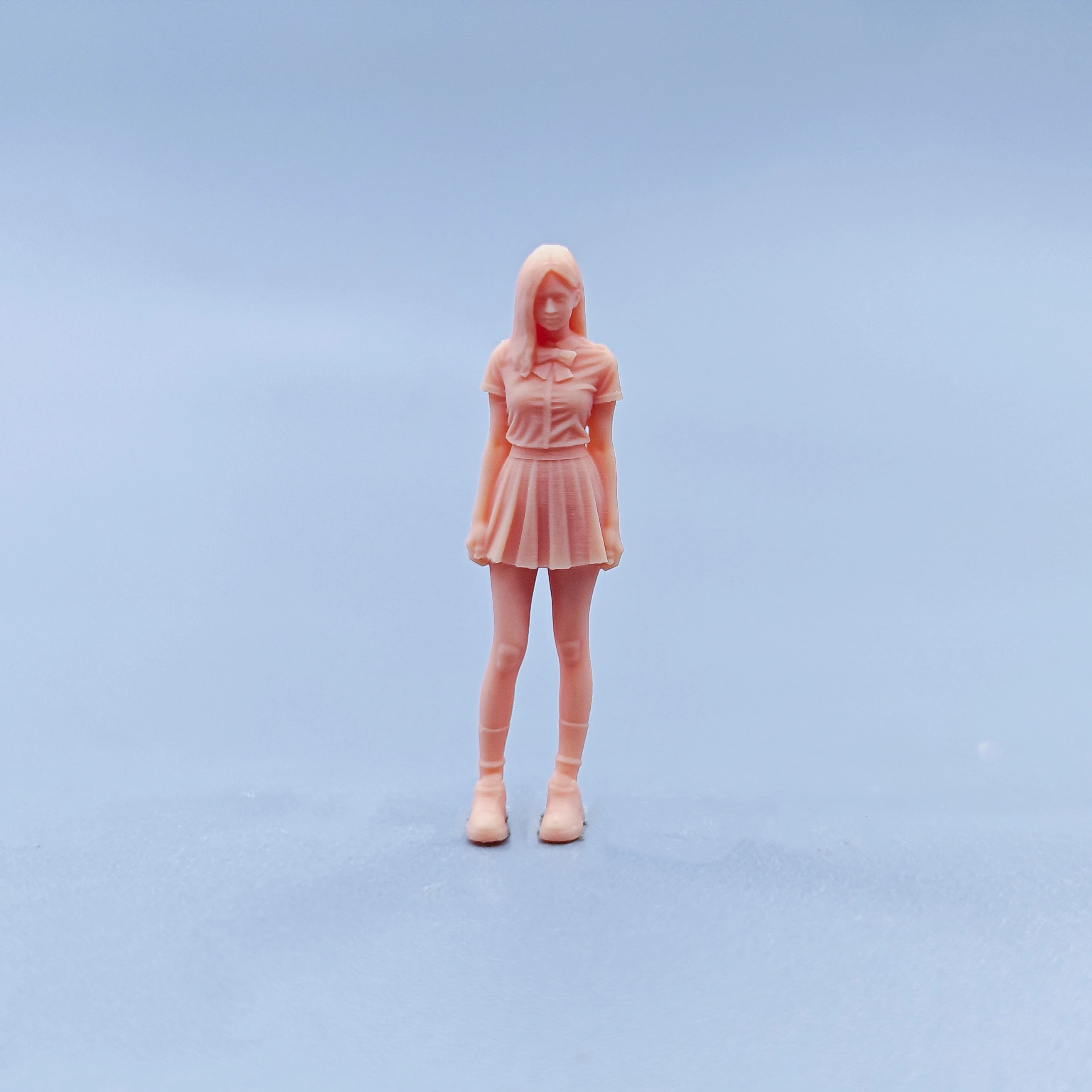 1/64 1/43 フィギュアスケールモデル樹脂 JK チェック柄服女の子未着色ミニチュアジオラマ手描き D612